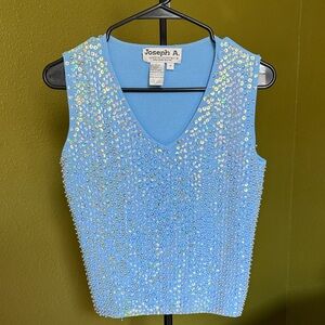 Joseph Light Blue Sequin Tank Top size M